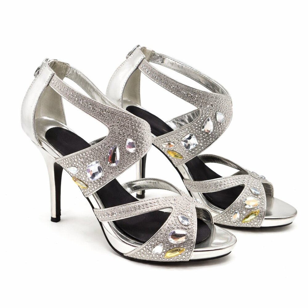 Deb silver metallic high heels sandals Size: 7.5